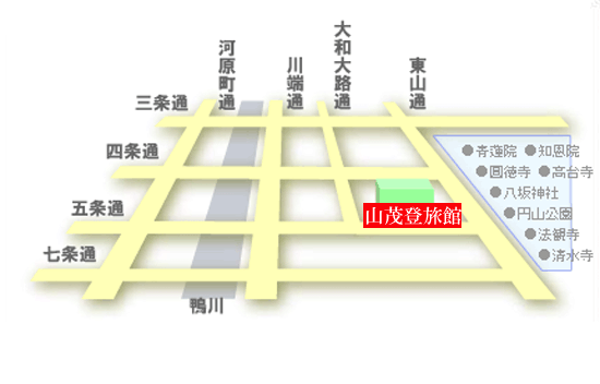 山茂登旅館への概略アクセスマップ