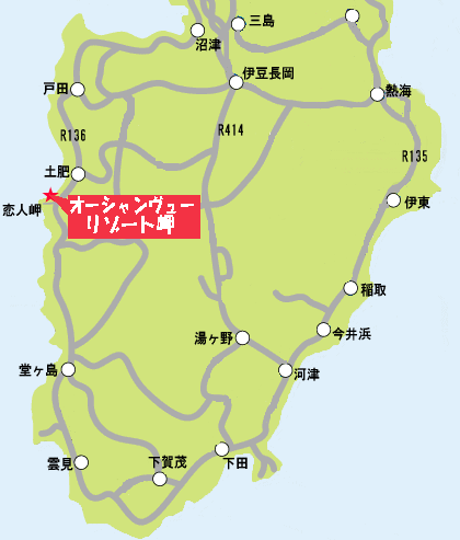 恋人岬オーシャンビューリゾート　岬　ｍｉｓａｋｉ 地図