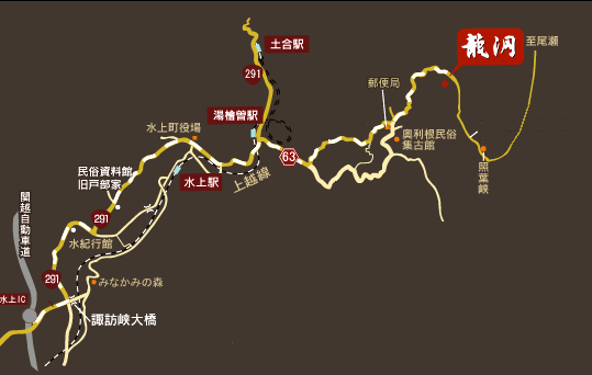 地図：源泉掛流しの湯めぐりテーマパーク　龍洞