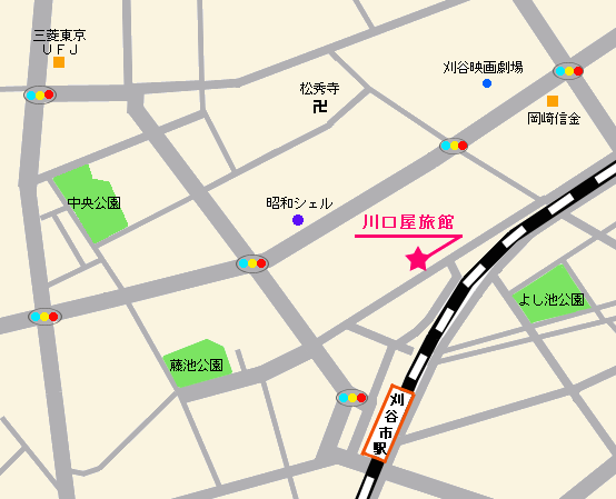 川口家旅館への概略アクセスマップ