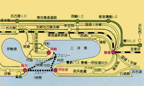 海老とすっぽんの岬宿　ニューいらごへの概略アクセスマップ