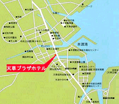 天草プラザホテル 地図