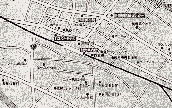 ホテルニューオータニ鳥取への概略アクセスマップ