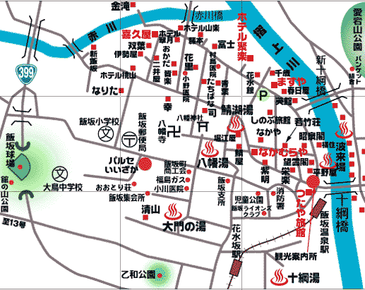飯坂温泉　喜久屋旅館＜福島県＞への概略アクセスマップ