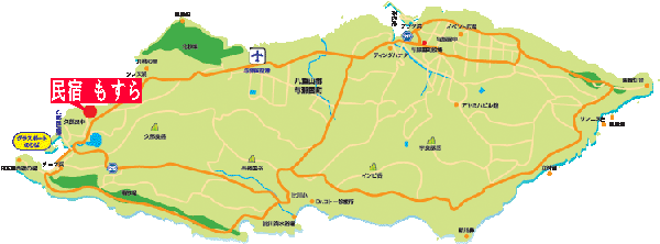 民宿もすら　＜与那国島＞への概略アクセスマップ