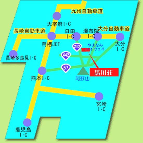 黒川温泉　黒川荘 地図
