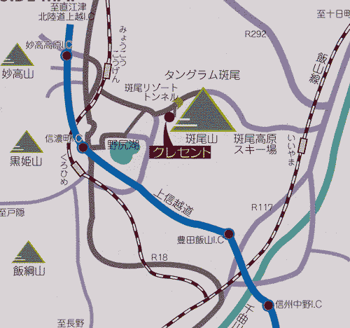 ホテル　クレセント＜長野県＞への概略アクセスマップ