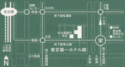 東京第一ホテル錦への概略アクセスマップ
