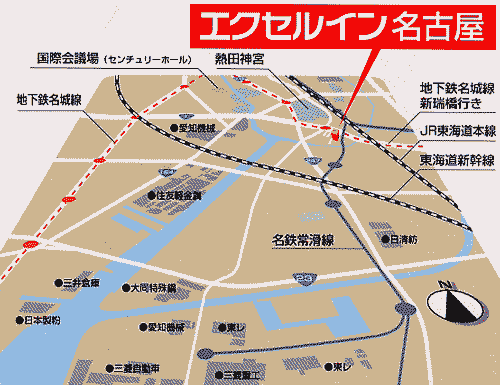 エクセルイン名古屋熱田への概略アクセスマップ