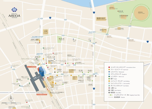 ホテルアソシア豊橋への概略アクセスマップ