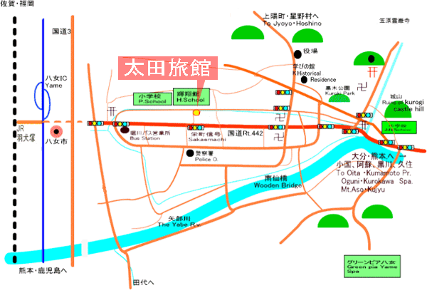 太田旅館への概略アクセスマップ
