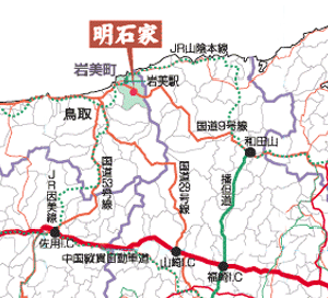 地図：岩井温泉　浪漫伝承の宿　明石家