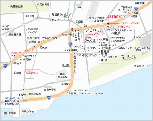 プチホテル　アートボックス　＜石垣島＞への概略アクセスマップ