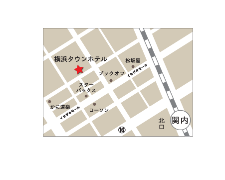 横浜タウンホテルへの概略アクセスマップ