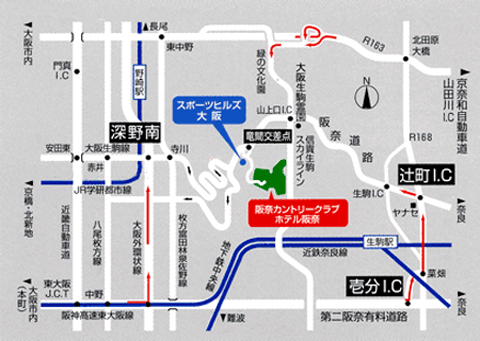 地図：ホテル阪奈