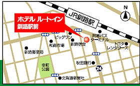 地図：ホテルルートイン釧路駅前