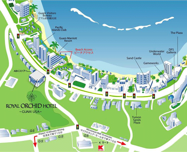 ロイヤル オーキッド グアム ホテル Royal Orchid Guam Hotel 施設提供地図 楽天トラベル