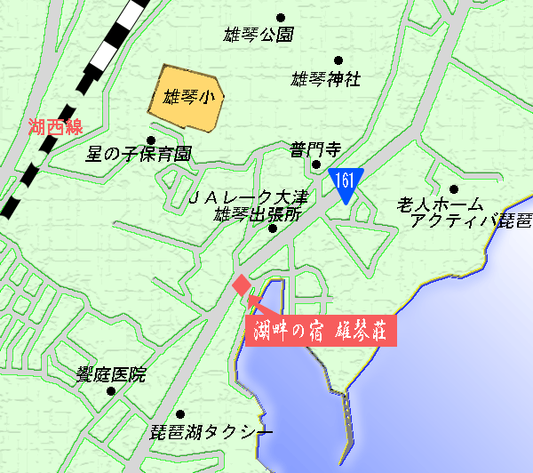 地図：湖畔の宿　雄琴荘