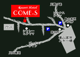 車山リゾートホテル　ギャラクシーへの概略アクセスマップ