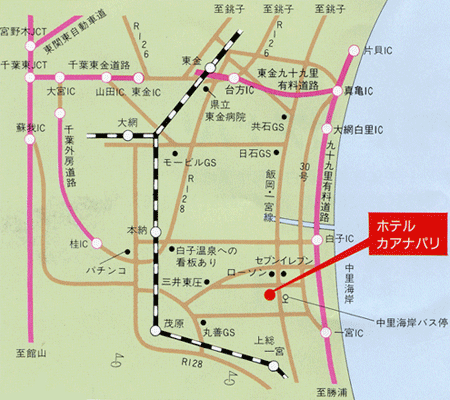 地図：ホテルカアナパリ