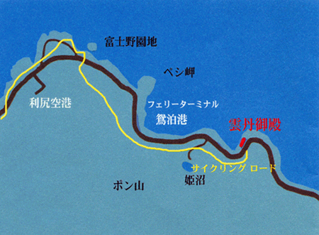 ホテル　雲丹御殿＜利尻島＞への概略アクセスマップ
