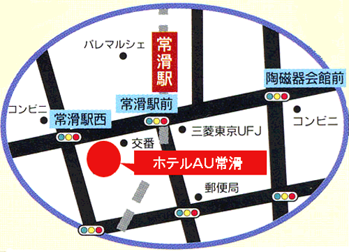 スプリングサニーホテル名古屋常滑への概略アクセスマップ