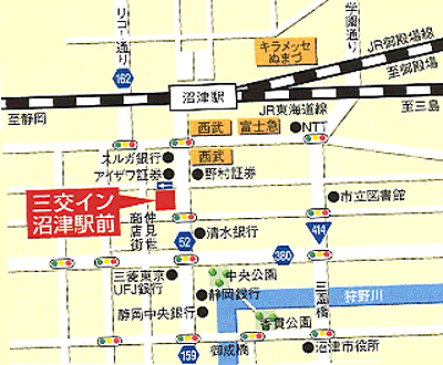 三交イン沼津駅前への概略アクセスマップ