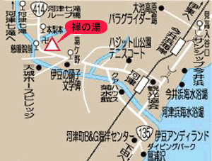 天城温泉禅の湯への概略アクセスマップ