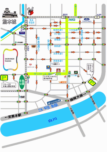 リッチモンドホテル熊本新市街への概略アクセスマップ