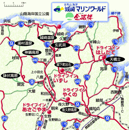 日和山温泉　ホテル　金波楼への概略アクセスマップ