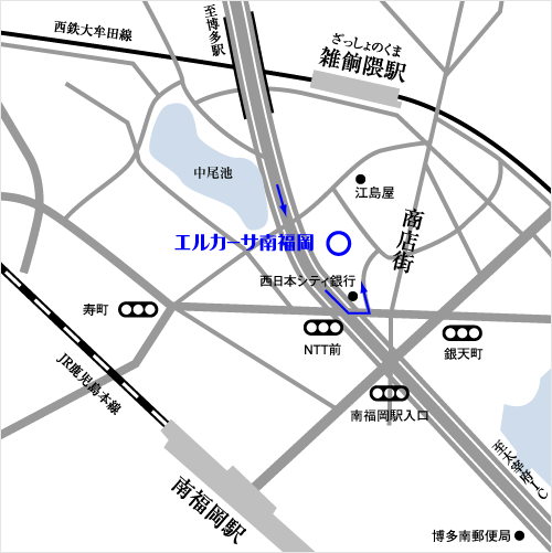 ビジネスホテル　エルカーサ南福岡 地図