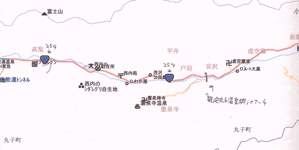 地図：霊泉寺温泉　中屋旅館＜長野県＞