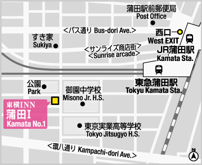 東横ＩＮＮ蒲田１ 地図