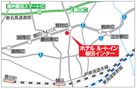 地図：ホテルルートイン磐田インター
