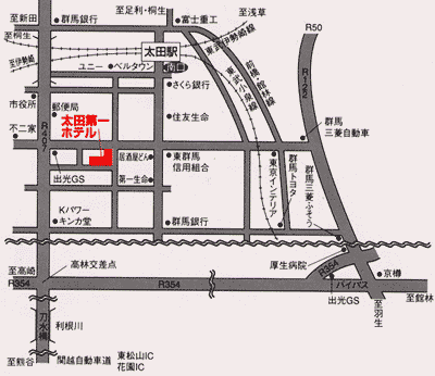 地図：太田第一ホテル