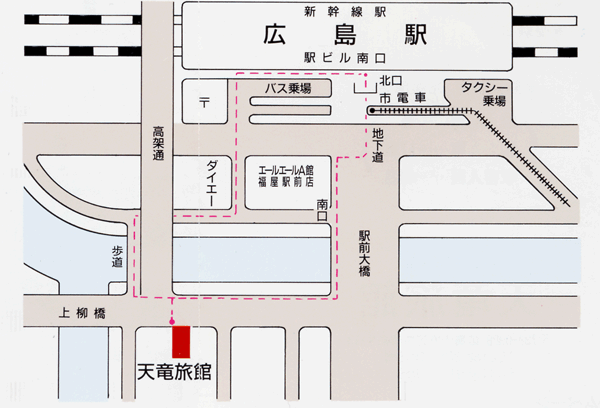 天竜旅館への概略アクセスマップ