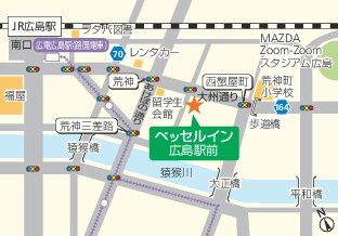 ベッセルイン広島駅前（広島駅南口）への概略アクセスマップ