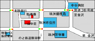 民宿　山中荘への概略アクセスマップ