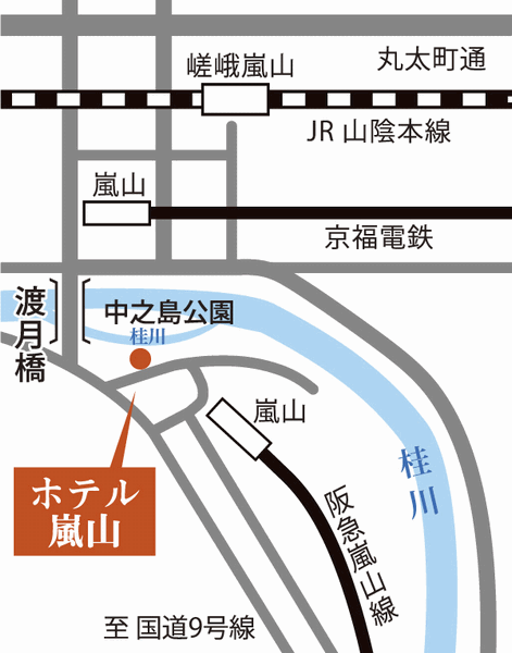 地図：ホテル嵐山