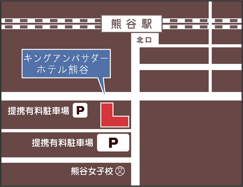 地図：キングアンバサダーホテル熊谷