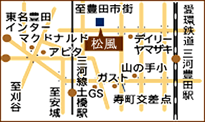 ホテル松風への概略アクセスマップ