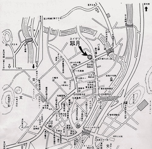 飯坂温泉　旅館翠月への概略アクセスマップ