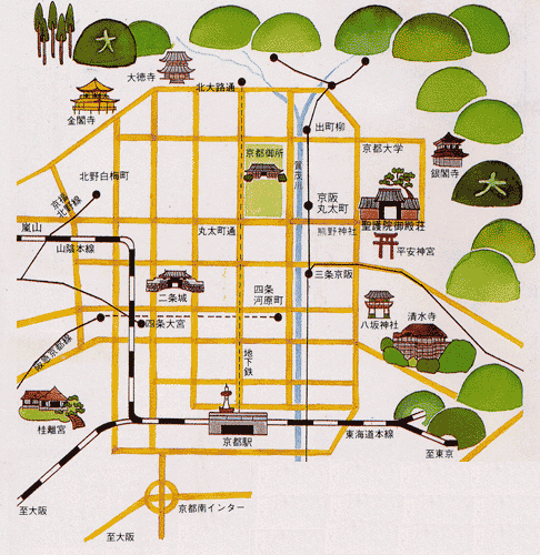 聖護院　御殿荘への概略アクセスマップ