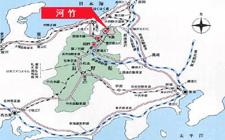 河竹への概略アクセスマップ
