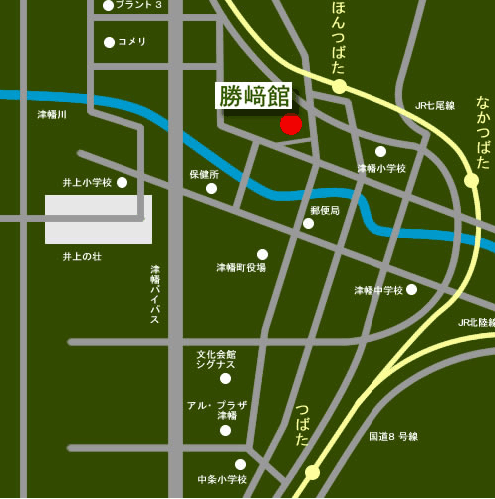 勝崎館への概略アクセスマップ