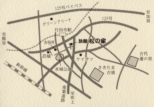 松の家旅館への概略アクセスマップ