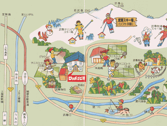 ロッヂ北澤への概略アクセスマップ