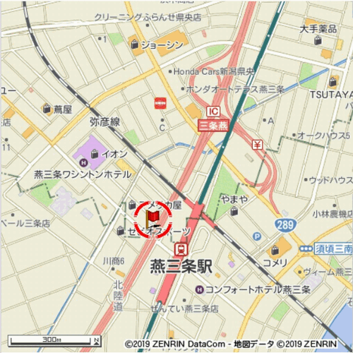 アパホテル〈燕三条駅前〉への概略アクセスマップ