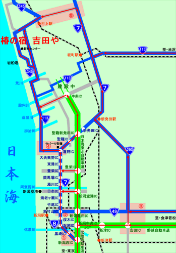 椿の宿　吉田やへの概略アクセスマップ