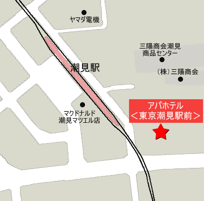 アパホテル＜東京潮見駅前＞への概略アクセスマップ